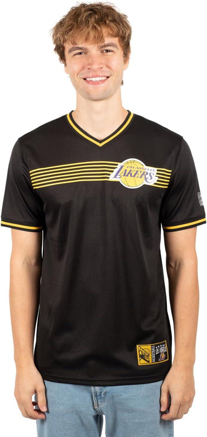 Ultra Game NBA Los Angeles Lakers Men's Game Time Soft Mesh Short Sleeve V-Neck Tee Shirt|Los Angeles Lakers - UltraGameShop