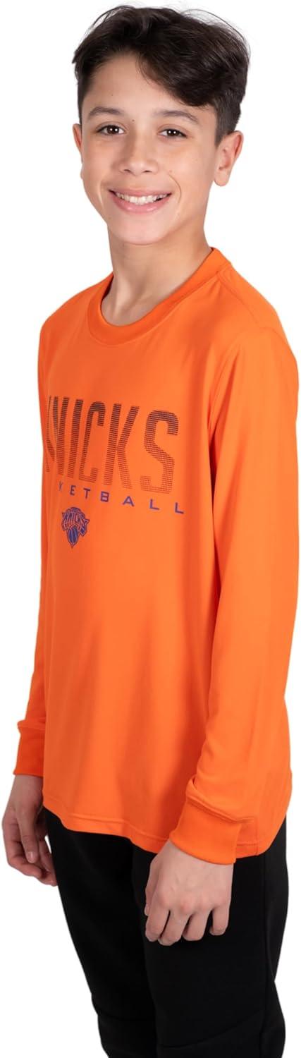 Ultra Game NBA New York Knicks Boys Super Soft Long Sleeve Active T-Shirt|New York Knicks - UltraGameShop