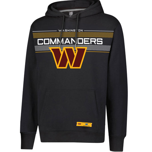 Ultra Game NFL Official Adults Super Soft Pullover Hoodie Sweatshirt - Warm Polyester Blend - Unisex, Washington Commanders, Black|Washington Commanders