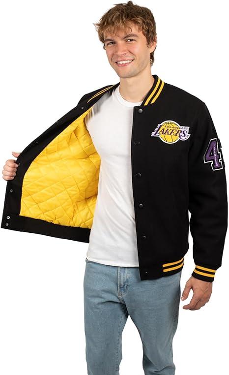 Ultra Game Los Angeles Lakers Men's Game Time Varsity Jacket|Los Angeles Lakers - UltraGameShop