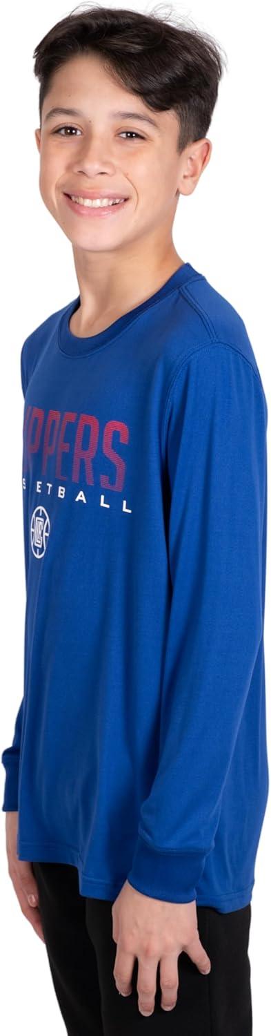 Ultra Game NBA Los Angeles Clippers Boys Super Soft Long Sleeve Active T-Shirt|Los Angeles Clippers - UltraGameShop