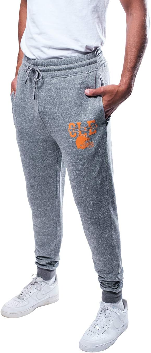 Ultra Game NFL Cleveland Browns Mens Standard Active Basic Jogger Fleece Pants|Cleveland Browns