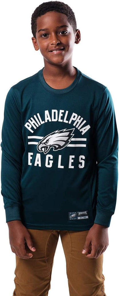 NFL Official Youth Super Soft Supreme Long Sleeve T-Shirt |Philadelphia Eagles