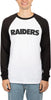 Ultra Game NFL Mens Super Soft Raglan Baseball Long Sleeve T-Shirt| Las Vegas Raiders
