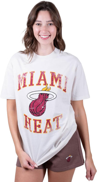 Ultra Game NBA Miami Heat Women's Super Soft T-Shirt & Short Set|Miami Heat - UltraGameShop
