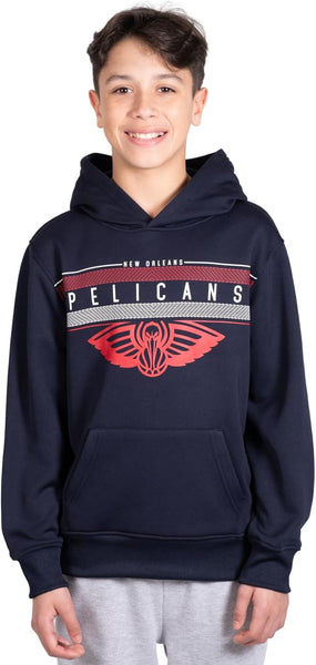 Ultra Game NBA New Orleans Pelicans Boys Super Soft Poly Midtwon Pullover Hoodie Sweatshirt|New Orleans Pelicans - UltraGameShop