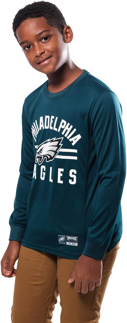 NFL Official Youth Super Soft Supreme Long Sleeve T-Shirt |Philadelphia Eagles