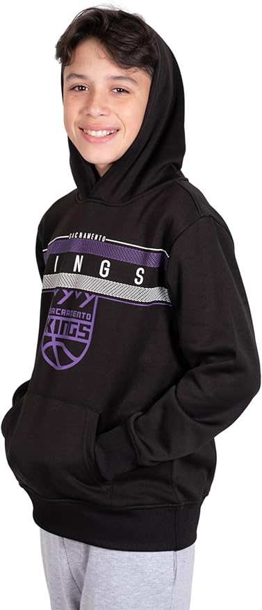 Ultra Game NBA Sacramento Kings Boys Super Soft Poly Midtwon Pullover Hoodie Sweatshirt|Sacramento Kings - UltraGameShop