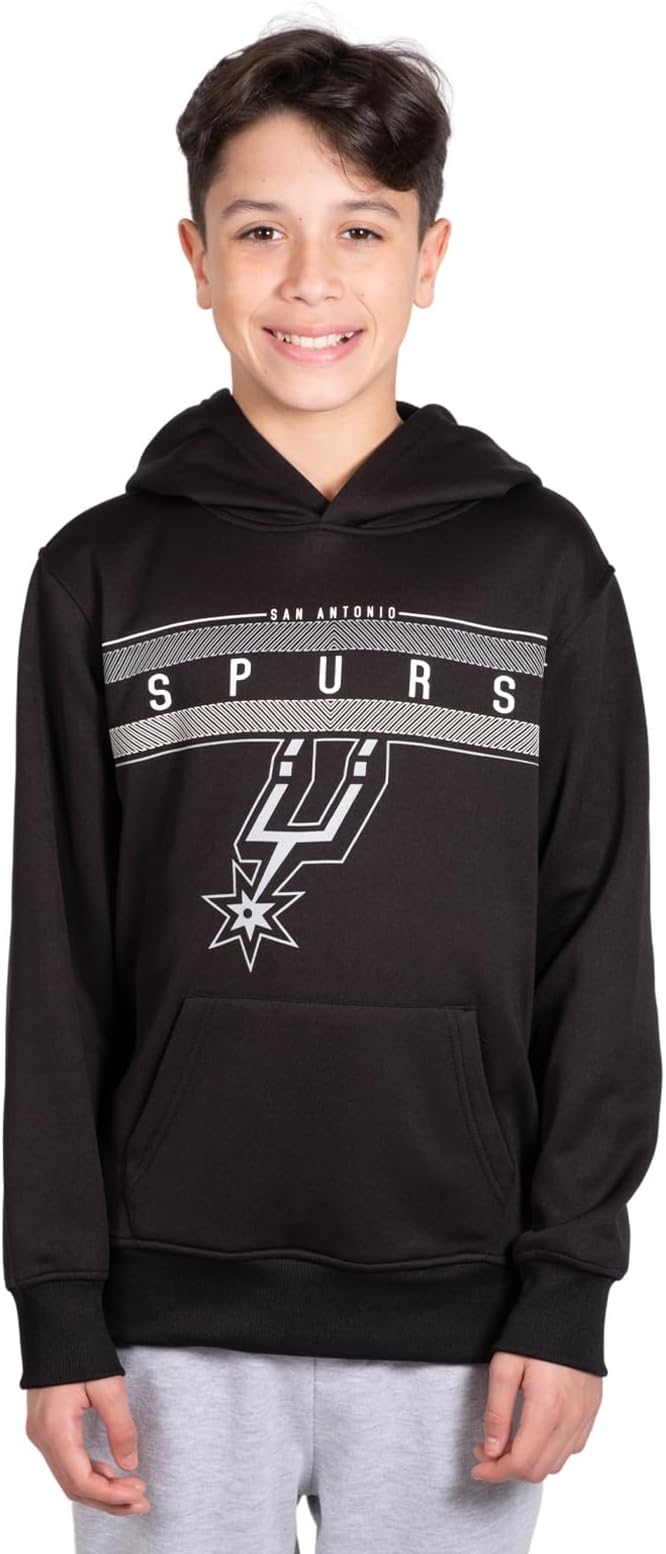 Ultra Game NBA San Antonio Spurs Boys Super Soft Poly Midtwon Pullover Hoodie Sweatshirt|San Antonio Spurs - UltraGameShop