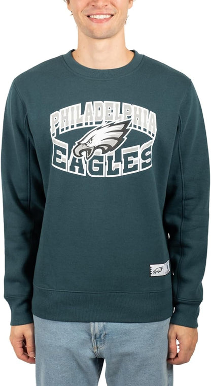 Ultra Game NFL Philadelphia Eagle Men's Super Soft Ultimate Crew Neck Sweatshirt|Philadelphia Eagle - UltraGameShop