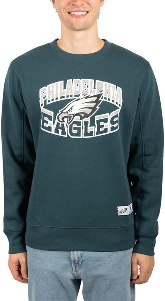 Ultra Game NFL Philadelphia Eagle Men's Super Soft Ultimate Crew Neck Sweatshirt|Philadelphia Eagle