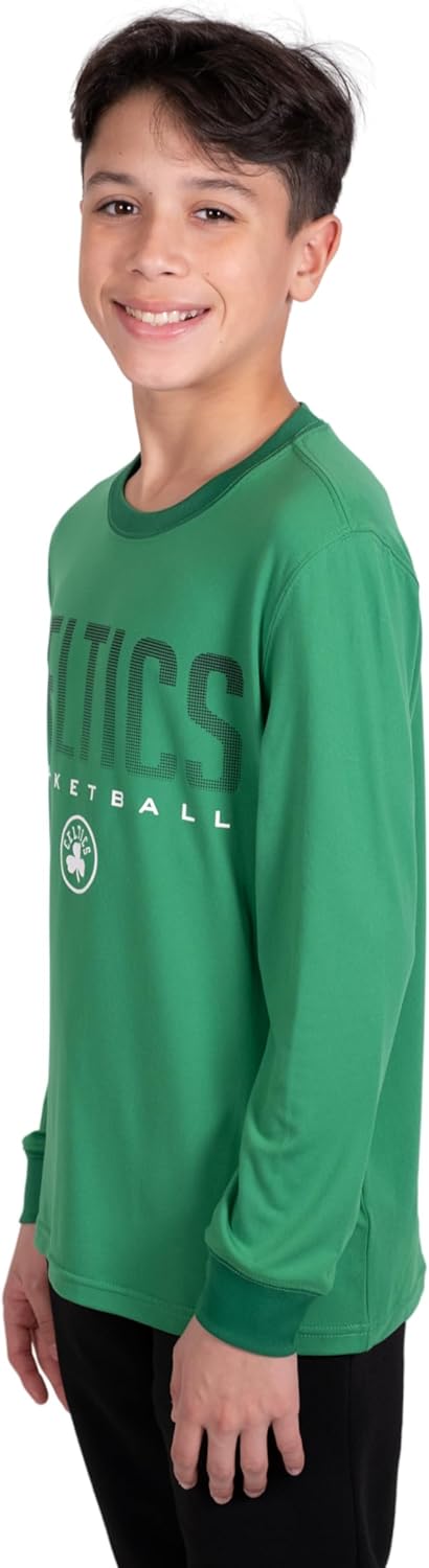 Ultra Game NBA Boston Celtics Boys Super Soft Long Sleeve Active T-Shirt|Boston Celtics - UltraGameShop