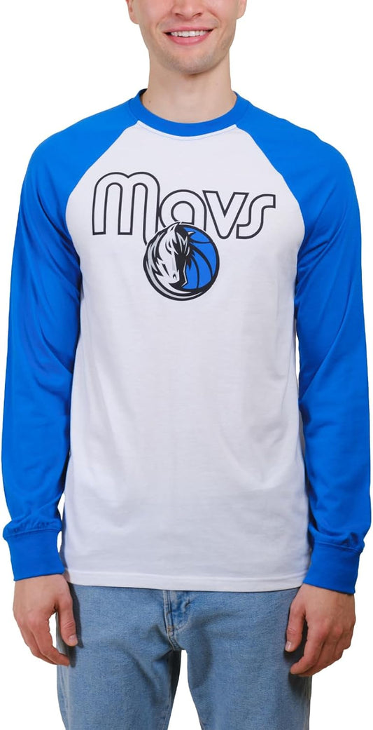 Ultra Game NBA Dallas Mavericks Men's Super Soft Raglan Baseball T-Shirt |Dallas Mavericks - UltraGameShop