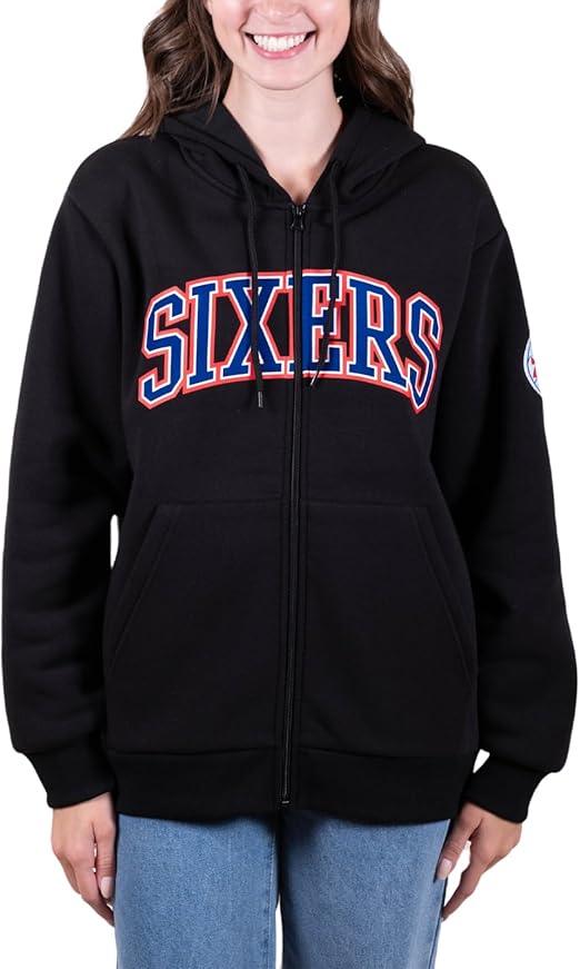 Ultra Game NBA Women's Philadelphia 76ers Super Soft Full Zip Hoodie Sweatshirt | Philadelphia 76ers - UltraGameShop