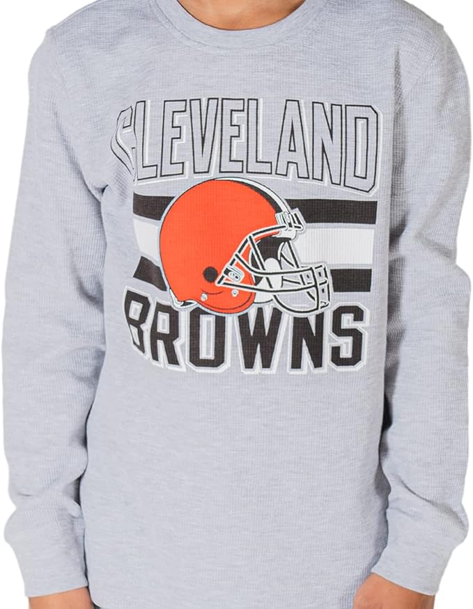 Ultra Game NFL Cleveland Browns Youth Lightweight Active Thermal Long Sleeve Shirt |Cleveland Browns