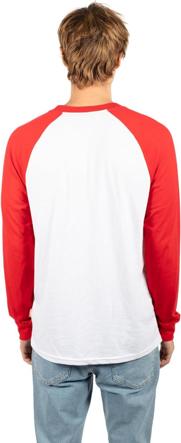 Ultra Game NFL Mens Super Soft Raglan Baseball Long Sleeve T-Shirt| Kansas City Chiefs - UltraGameShop