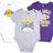 Ultra Game NBA Los Angeles Lakers Super Soft Cotton 3 Pack Baby Creeper Bodysuit|Los Angeles Lakers - UltraGameShop