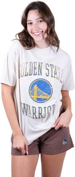 Ultra Game NBA Golden State Warriors Women's Super Soft T-Shirt & Short Set|Golden State Warriors - UltraGameShop