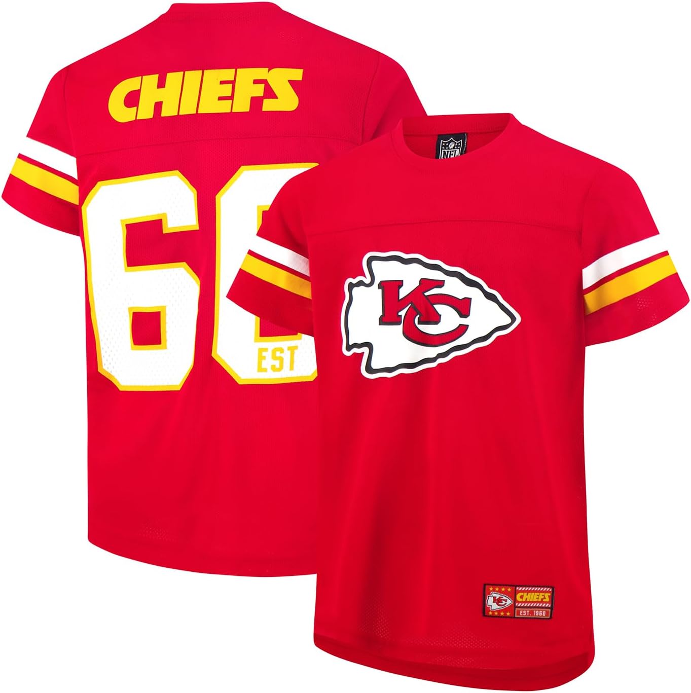 NFL Official Youth Super Soft Game Day Mesh Jersey Shirt|Kansas City Chiefs