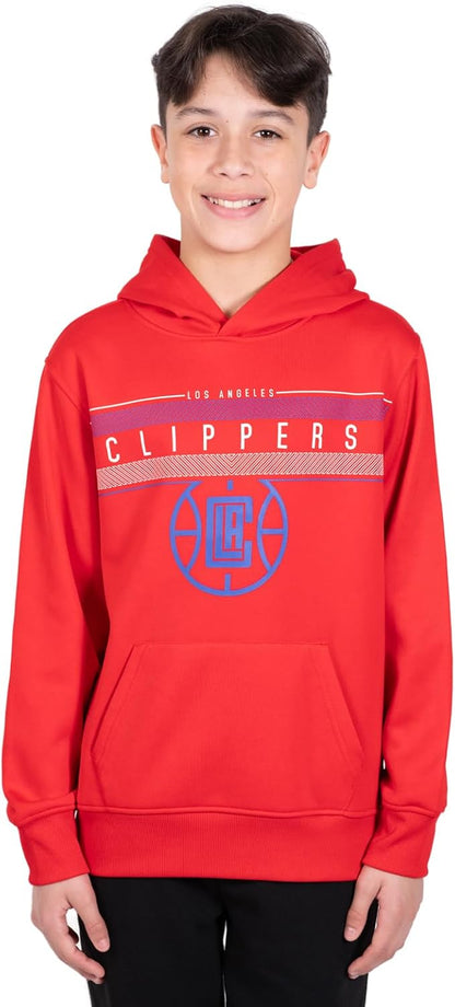 Ultra Game NBA Los Angeles Clippers Boys Super Soft Poly Midtwon Pullover Hoodie Sweatshirt|Los Angeles Clippers - UltraGameShop