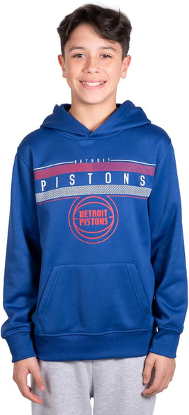 Ultra Game NBA Detroit Pistons Boys Super Soft Poly Midtwon Pullover Hoodie Sweatshirt|Detroit Pistons - UltraGameShop