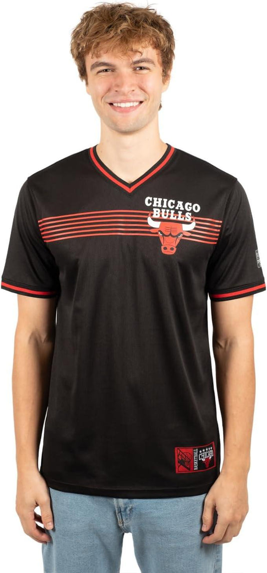 Ultra Game NBA Chicago Bulls Men's Game Time Soft Mesh Short Sleeve V-Neck Tee Shirt|Chicago Bulls - UltraGameShop