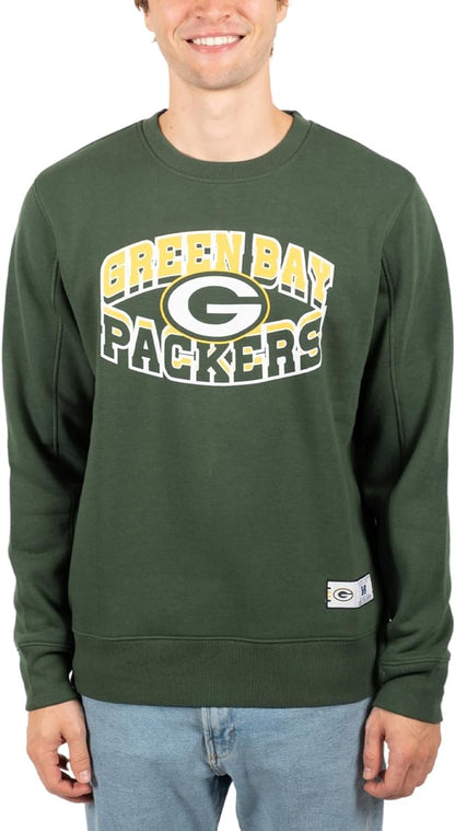 Ultra Game NFL Green Bay Packers Men's Super Soft Ultimate Crew Neck Sweatshirt|Green Bay Packers - UltraGameShop