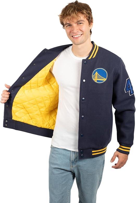 Ultra Game Men's Golden State Warriors Game Time Varsity Jacket|Golden State Warriors - UltraGameShop