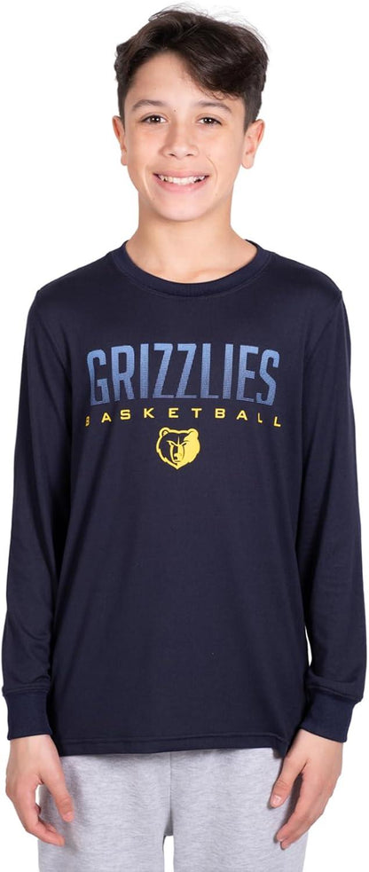 Ultra Game NBA Memphis Grizzlies Boys Super Soft Long Sleeve Active T-Shirt|Memphis Grizzlies - UltraGameShop