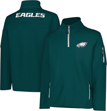 NFL Official Adults Quarter-Zip Super Soft Pullover Sweatshirt with Zipper Pockets - Unisex|Philadelphia Eagles