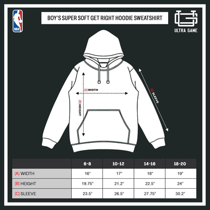 Ultra Game NBA Official Youth Standard Super Soft Get Right Hoodie Sweatshirt, Phoenix Suns, Black|Phoenix Suns