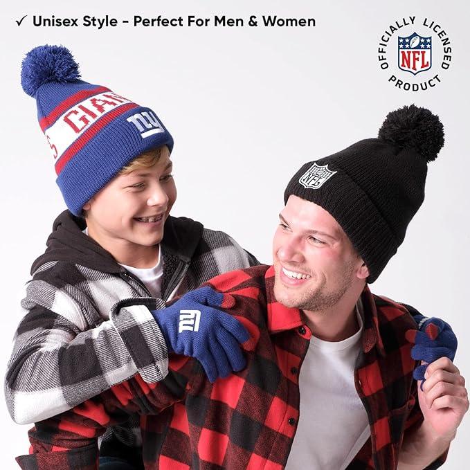 Ultra Game NFL Official Youth Super Soft Winter Beanie Knit Hat With Extra Warm Touch Screen Gloves, Indianapolis Colts, Team Color 1, 1SIZE|Indianapolis Colts