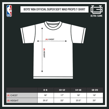 Ultra Game NBA Official Youth Super Soft Mad Props T-Shirt, Denver Nuggets, Heather Charcoal|Denver Nuggets