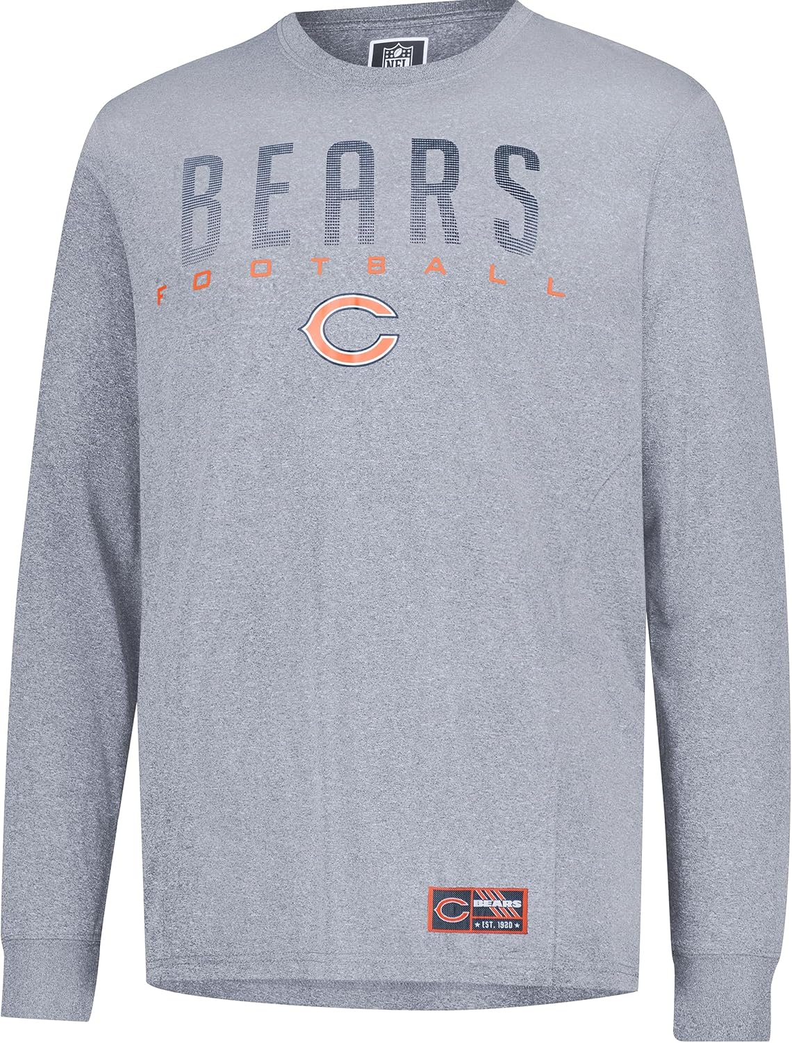 Ultra Game Men's NFL Official Super Soft Game Day Long Sleeve T-Shirt, Chicago Bears|Chicago Bears