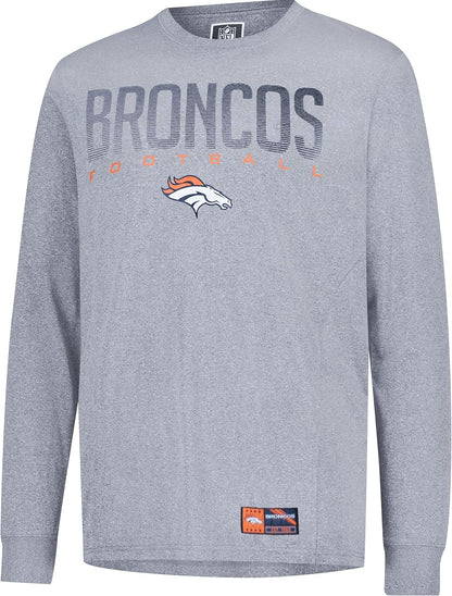 Ultra Game Men's NFL Official Super Soft Game Day Long Sleeve T-Shirt, Denver Broncos|Denver Broncos