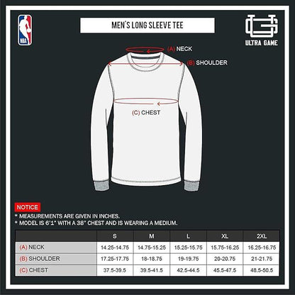 Ultra Game NBA Official Men’s Super Soft Game Day Long Sleeve T-Shirt - Unisex Miami Heat|Miami Heat