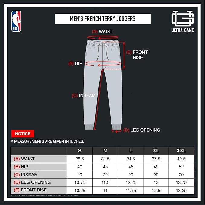 Ultra Game NBA Official Men's Super Soft Game Day Jogger Sweatpants, Miami Heat|Miami Heat