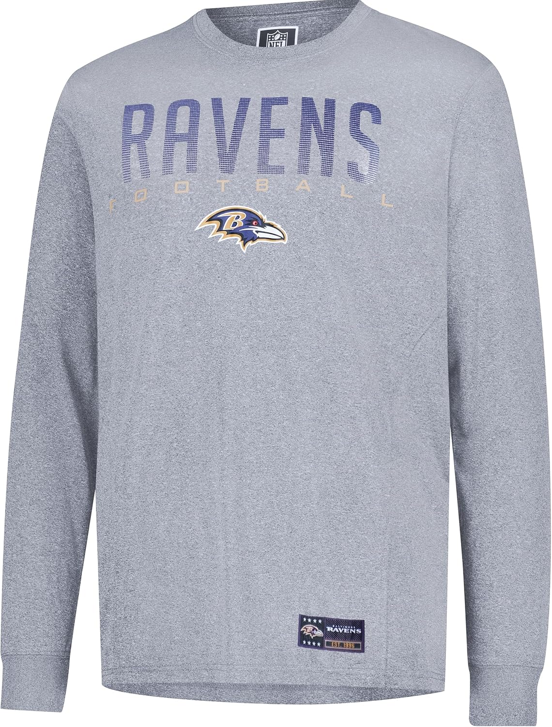 Ultra Game Men's NFL Official Super Soft Game Day Long Sleeve T-Shirt, Baltimore Ravens|Baltimore Ravens