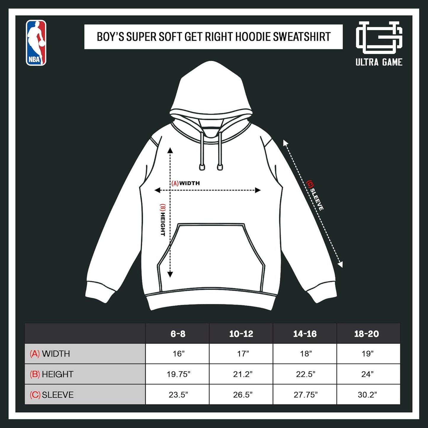 Ultra Game NBA Official Youth Standard Super Soft Get Right Hoodie Sweatshirt, Philadelphia 76ers, Black|Philadelphia 76ers