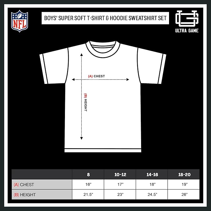 NFL Official Youth Super Soft T-Shirt & Hoodie Sweatshirt Set|Buffalo Bills