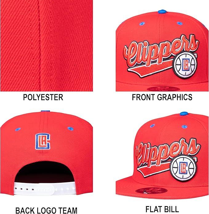 Ultra Game NBA Official Men’s Snap Back 3D Embroidered Team Logo Baseball Cap Hat - Unisex, Los Angeles Clippers, Team Color, 1SIZE|Los Angeles Clippers