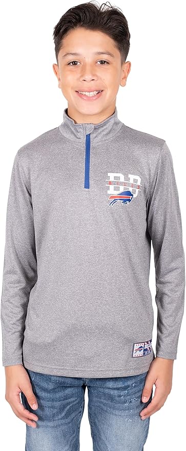 NFL Official Youth Super Soft Quarter Zip Long Sleeve T-Shirt|San Francisco 49ers