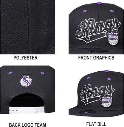 Ultra Game NBA Official Men’s Snap Back 3D Embroidered Team Logo Baseball Cap Hat - Unisex, Sacramento Kings, Team Color, 1SIZE|Sacramento Kings