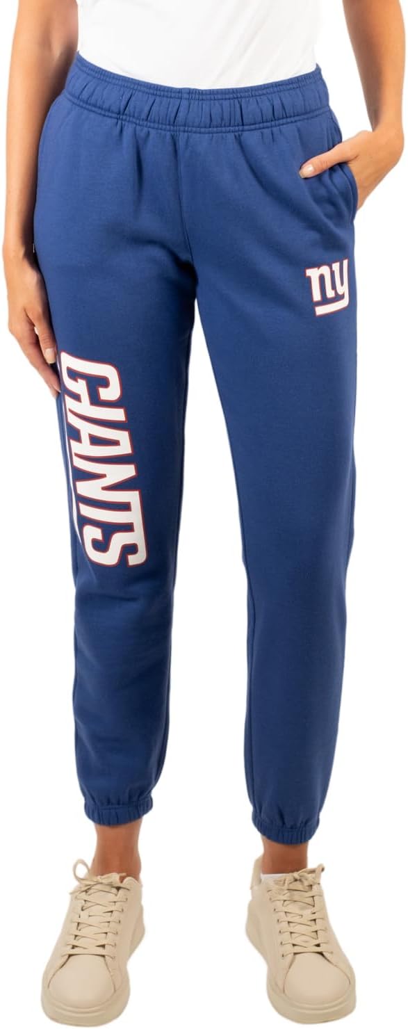 Ultra Game NFL Official Women's Super Soft Fleece Jogger Sweatpants, New York Giants|New York Giants