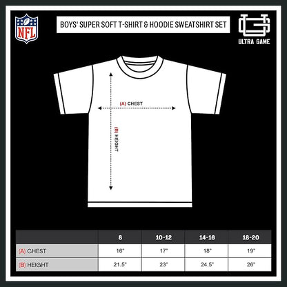 Ultra Game NFL Official Youth Super Soft T-Shirt & Hoodie Sweatshirt Set, Atlanta Falcons|Atlanta Falcons