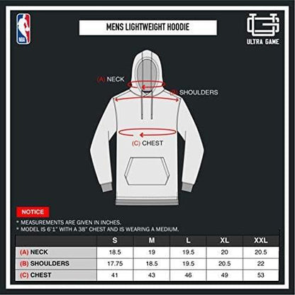 Ultra Game NBA Official Men’s Super Soft Lightweight Pullover Hoodie Sweatshirt - Unisex, Los Angeles Clippers, Heather Charcoal|Los Angeles Clippers