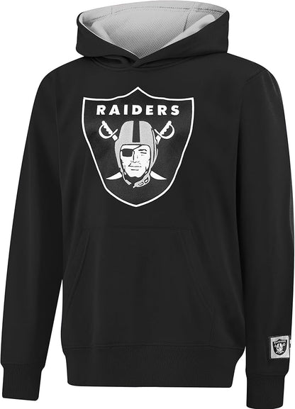 NFL Official Youth Super Soft Hoodie Sweatshirt Pullover - Warm Polyester Blend|Las Vegas Raiders