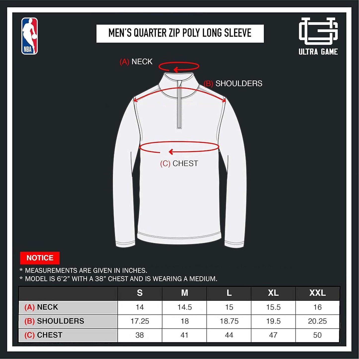 Ultra Game NBA Official Men’s Quarter Zip Long Sleeve Pullover T-Shirt - Unisex, Atlanta Hawks|Atlanta Hawks