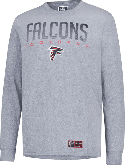 Ultra Game Men's NFL Official Super Soft Game Day Long Sleeve T-Shirt, Atlanta Falcons|Atlanta Falcons