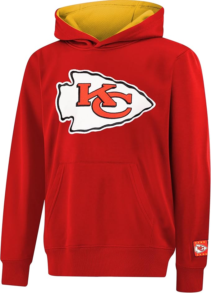 Ultra Game NFL Official Youth Super Soft Hoodie Sweatshirt Pullover - Warm Polyester Blend Kansas City Chiefs|Kansas City Chiefs